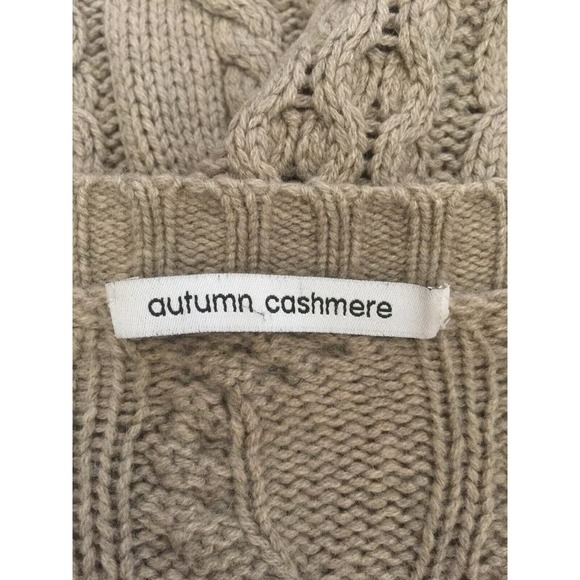 Autumn Cashmere Cardigan Sweater Cable Knit Taupe - Picture 7 of 7